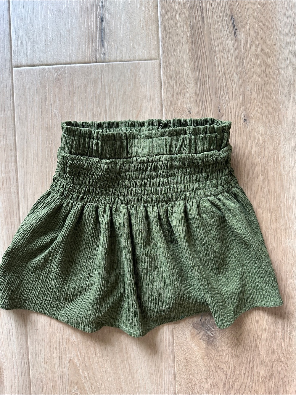 GB girls Olive Green Smocked Waist Skirt